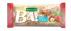 BAKALLAND BA! BATON 5 ZBÓŻ TRUSKAWKA & QUINOA 30G